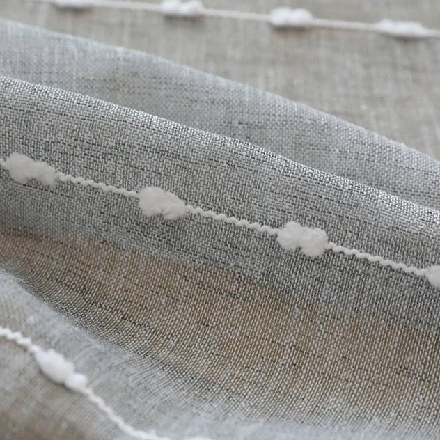 Linen Curtain - Grey Striped