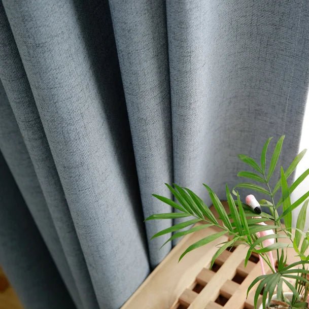 Linen Curtain - Grey Blue