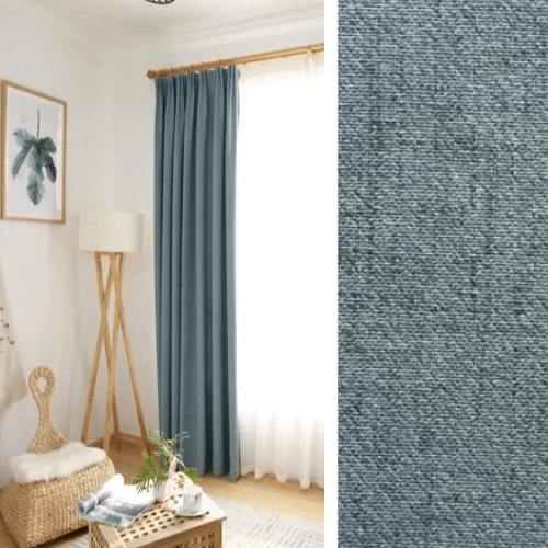 Linen Curtain - Grey Blue