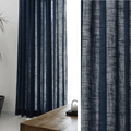 Linen Curtain - Dark Blue Sheer