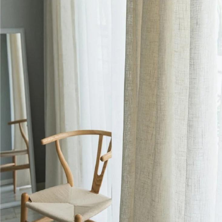 Linen Curtain - Beige Sheer