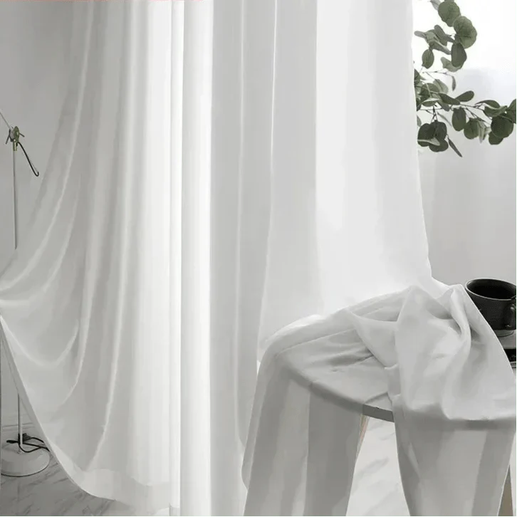 Rideau Voilage - Effet Velours Blanc